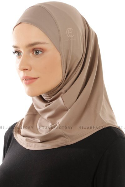 Micro Plain - Donker Taupe One-Piece Hijab
