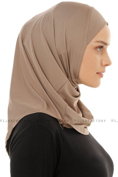 Micro Plain - Donker Taupe One-Piece Hijab