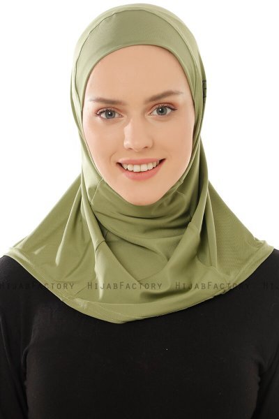 Micro Plain - Olijfgroen One-Piece Hijab