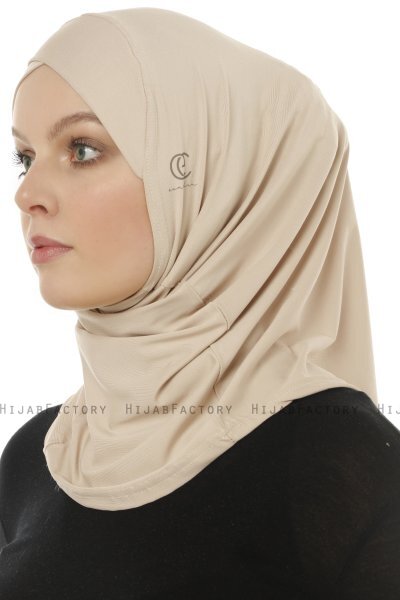 Micro Cross - Licht Taupe One-Piece Hijab