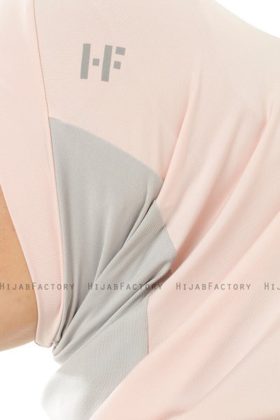 Esin - Oudroze & Lichtgrijs & Creme One-Piece Hijab