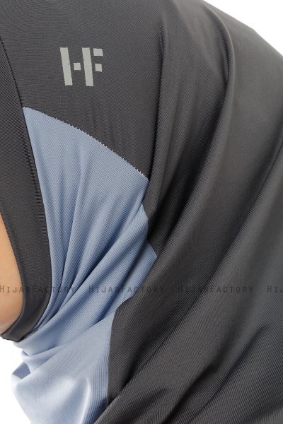 Esin - Anthracite & Lichtblauw & Lichtgrau One-Piece Hijab