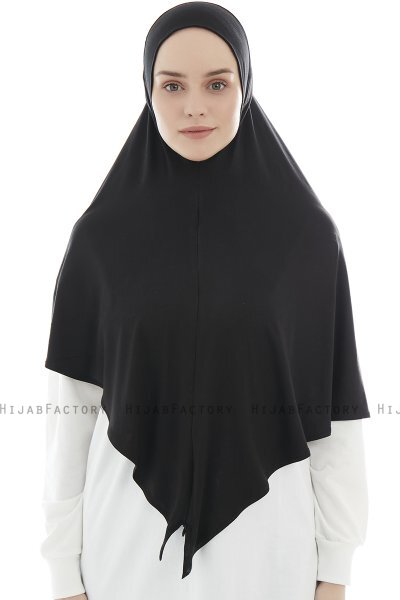  Ajda - Zwarte Hijab Met Rits