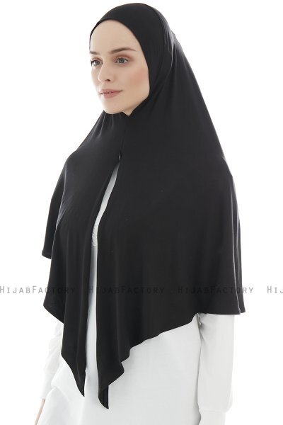  Ajda - Zwarte Hijab Met Rits
