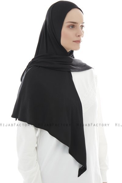  Ajda - Zwarte Hijab Met Rits