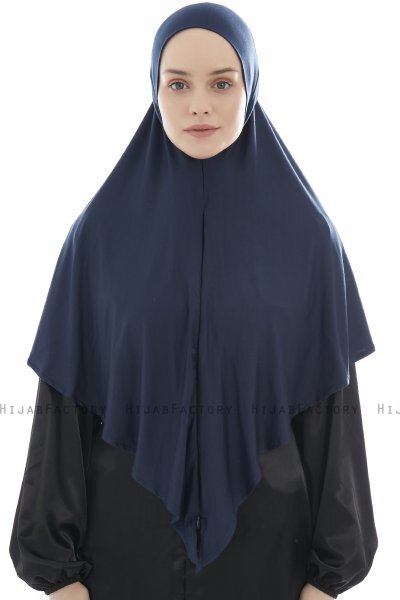  Ajda - Marineblauw Hijab Met Rits