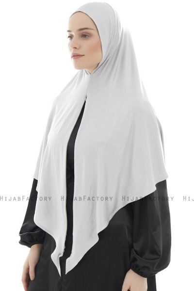  Ajda - Lichtgrijs Hijab Met Rits