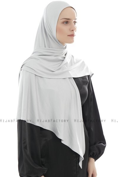  Ajda - Lichtgrijs Hijab Met Rits