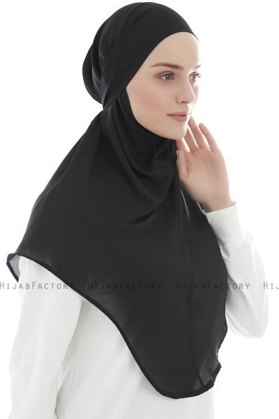 Ebrar - Zwart Al Amira Crepe Chiffon Hijab