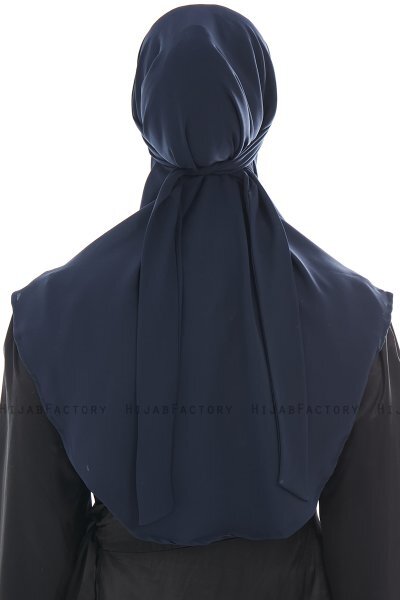 Ebrar - Marineblauw Al Amira Crepe Chiffon Hijab