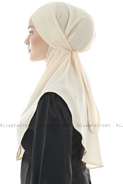 Ebrar - Licht Beige Al Amira Crepe Chiffon Hijab
