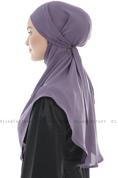 Ebrar - Donkerpaars Al Amira Crepe Chiffon Hijab