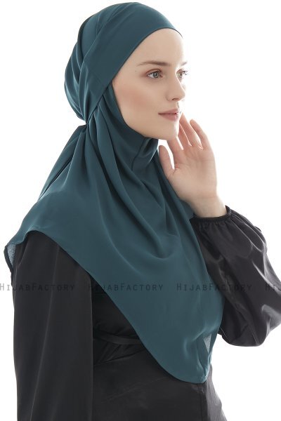 Ebrar - Donkergroen Al Amira Crepe Chiffon Hijab