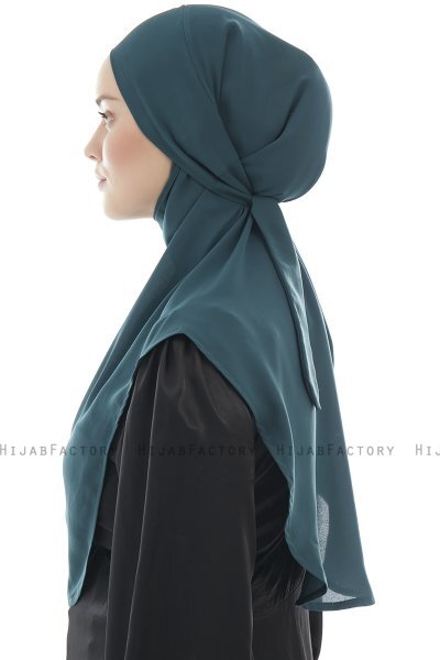 Ebrar - Donkergroen Al Amira Crepe Chiffon Hijab