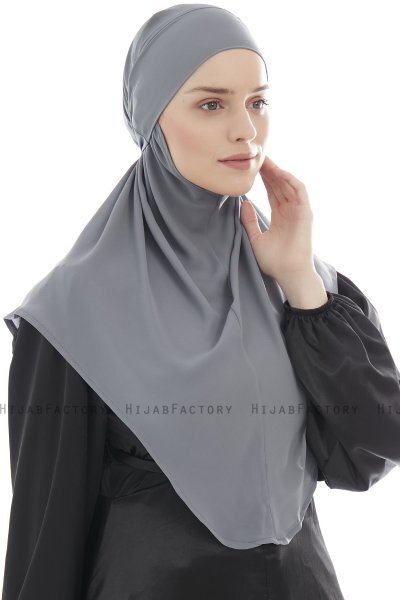 Ebrar - Donker Grijs Al Amira Crepe Chiffon Hijab