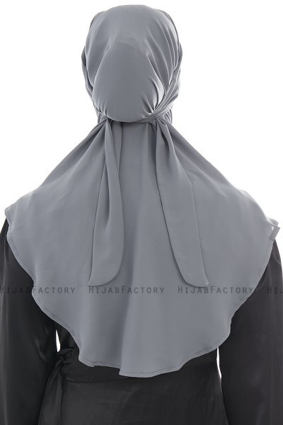 Ebrar - Donker Grijs Al Amira Crepe Chiffon Hijab