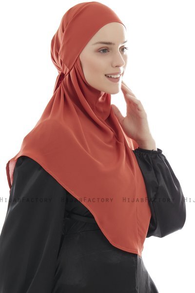 Ebrar - Baksteenrood Al Amira Crepe Chiffon Hijab