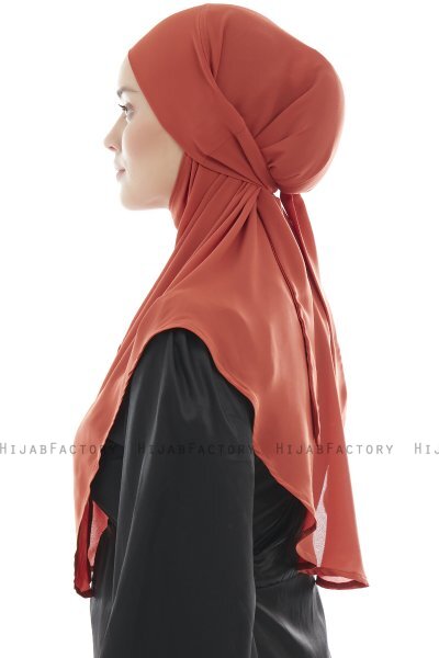 Ebrar - Baksteenrood Al Amira Crepe Chiffon Hijab