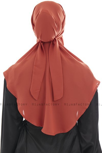 Ebrar - Baksteenrood Al Amira Crepe Chiffon Hijab