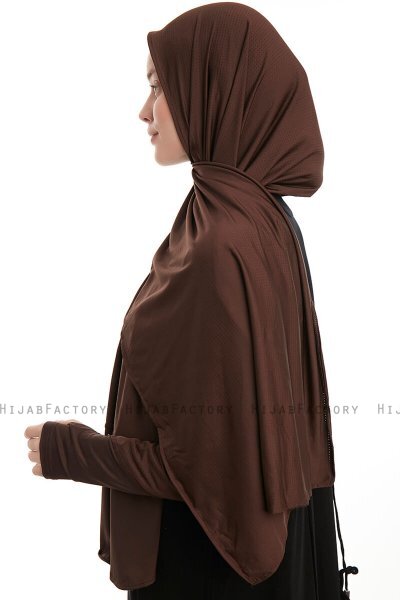 Azize - Bruin Pro Scarf Sport Hijab Set