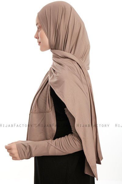 Azize - Donker Taupe Pro Scarf Sport Hijab Set
