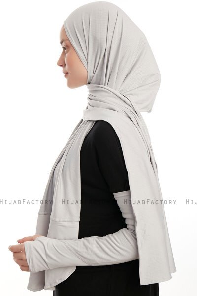 Azize - Lichtgrijs Pro Scarf Sport Hijab Set