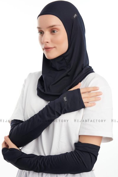Bayda - Marineblauw Pro Sport Hijab Set