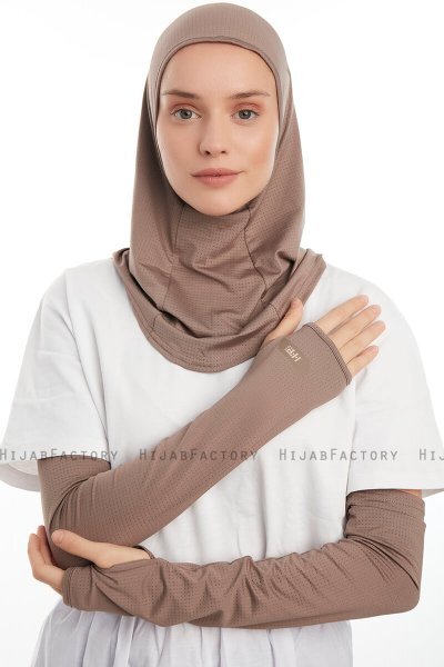 Bayda- Donker Taupe Pro Sport Hijab Set