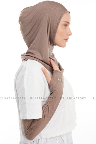 Bayda- Donker Taupe Pro Sport Hijab Set