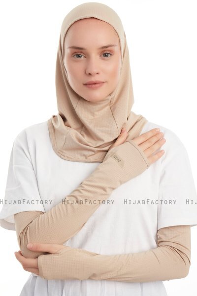 Bayda - Licht Taupe Pro Sport Hijab Set