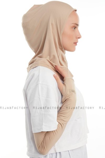 Bayda - Licht Taupe Pro Sport Hijab Set