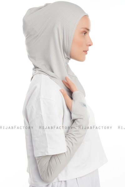 Bayda - Lichtgrijs Pro Sport Hijab Set