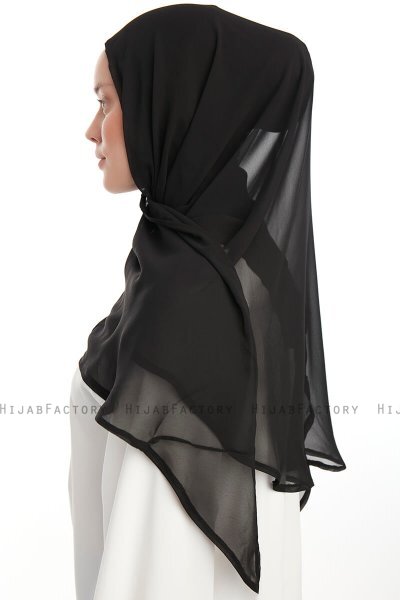 Eylem - Zwart One Piece Chiffon Hijab
