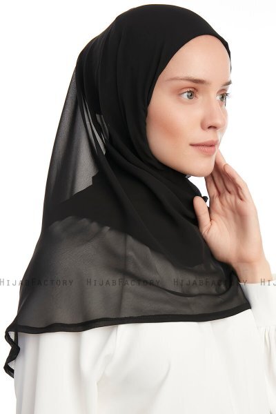 Eylem - Zwart One Piece Chiffon Hijab