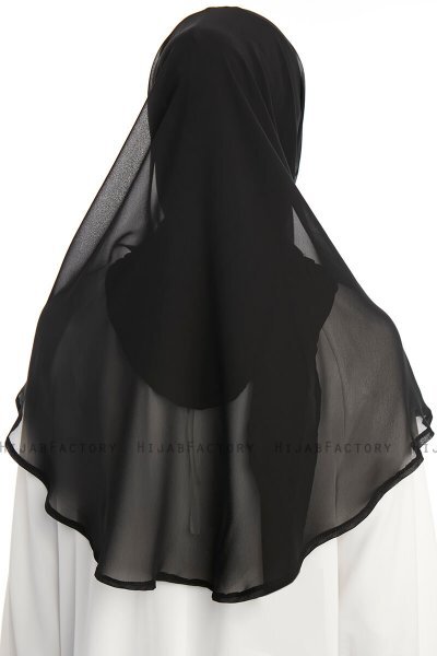Eylem - Zwart One Piece Chiffon Hijab