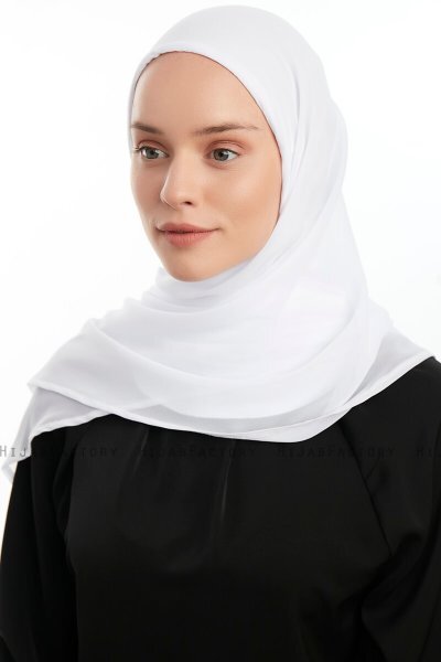 Eylem - Wit One Piece Chiffon Hijab
