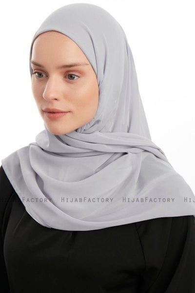 Eylem - Lichtgrijs One Piece Chiffon Hijab