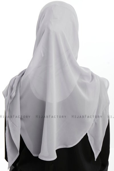 Eylem - Lichtgrijs One Piece Chiffon Hijab
