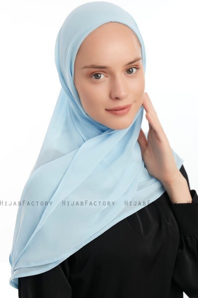 Eylem - Lichtblauw One Piece Chiffon Hijab