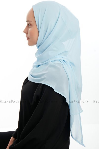 Eylem - Lichtblauw One Piece Chiffon Hijab