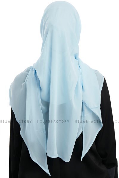 Eylem - Lichtblauw One Piece Chiffon Hijab