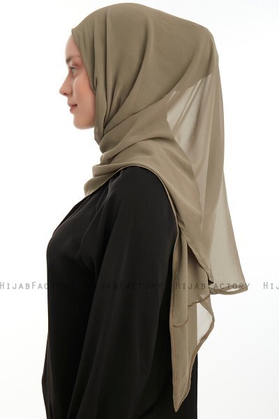 Eylem - Olijfgroen One Piece Chiffon Hijab
