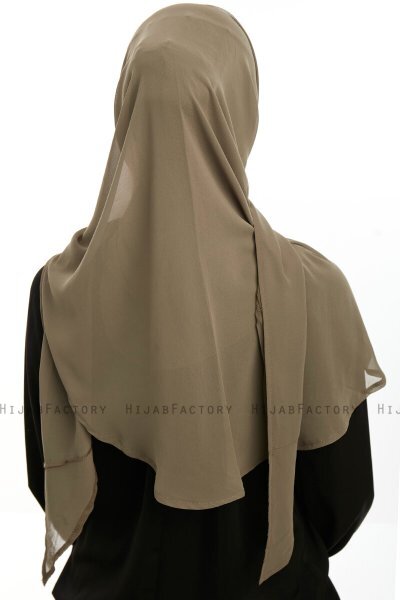 Eylem - Olijfgroen One Piece Chiffon Hijab