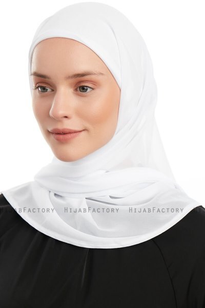 Sahar - Wit One Piece Chiffon Hijab