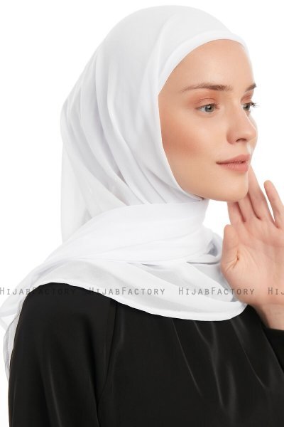 Sahar - Wit One Piece Chiffon Hijab