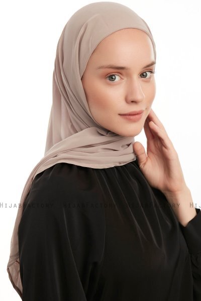 Sahar - Licht Taupe One Piece Chiffon Hijab
