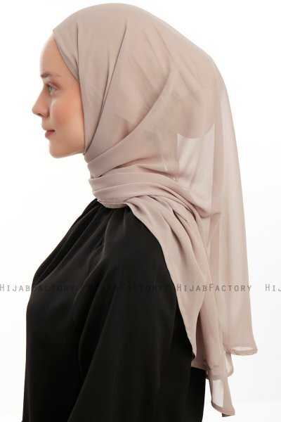 Sahar - Licht Taupe One Piece Chiffon Hijab