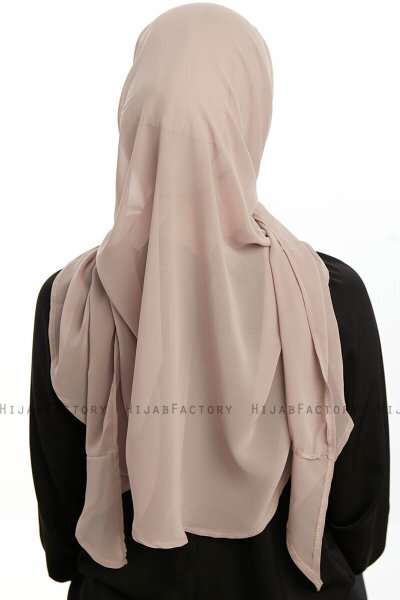 Sahar - Licht Taupe One Piece Chiffon Hijab