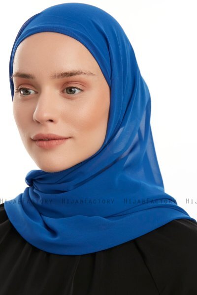 Sahar - Blauw One Piece Chiffon Hijab