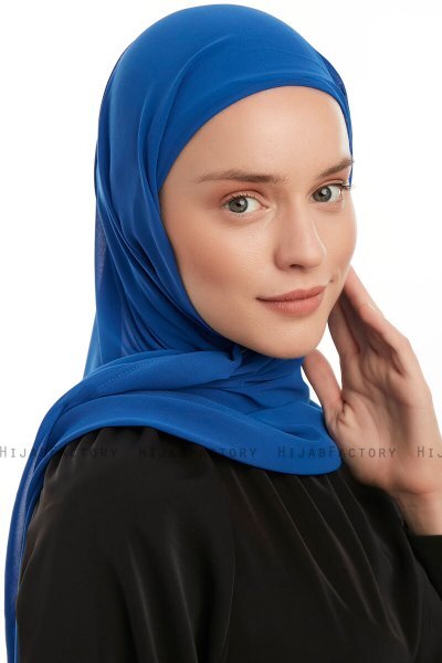 Sahar - Blauw One Piece Chiffon Hijab